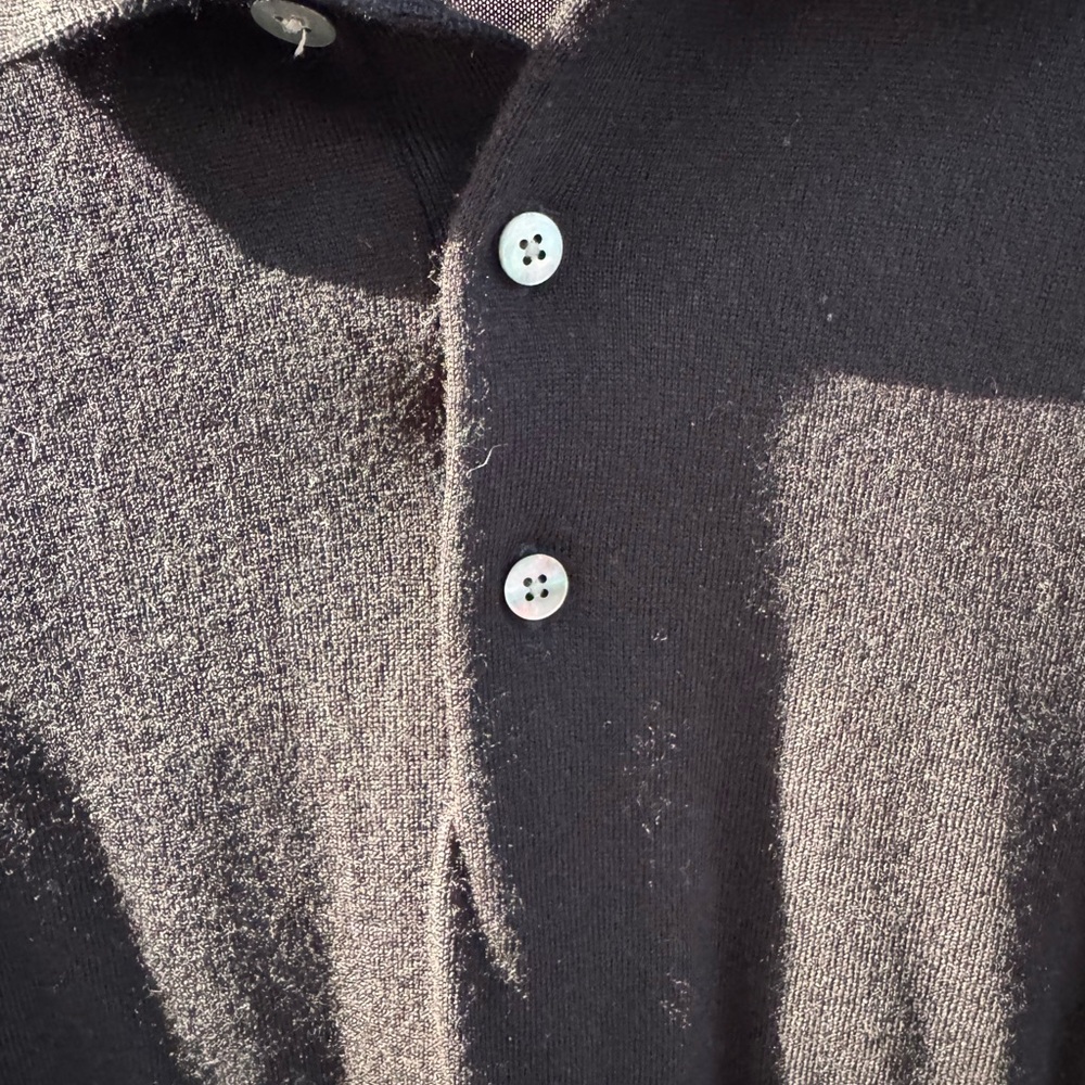 Suitsupply Pure Wool Navy Long Sleeve Polo - Picture 2 of 4